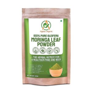 AGADA ORGANIC - 100% MORINGA POWDER  | IMMUNITY BOOSTER | DRUMSTICK LEAF POWDER | NATURAL MULTI-VITAMIN | ANTI-OXIDENT | GOOD FOR HAIR & SKIN |PROTEIN RICH || GOOD FOR SMOOTHIES, DRINKS ,TEA RECIPES (100g)